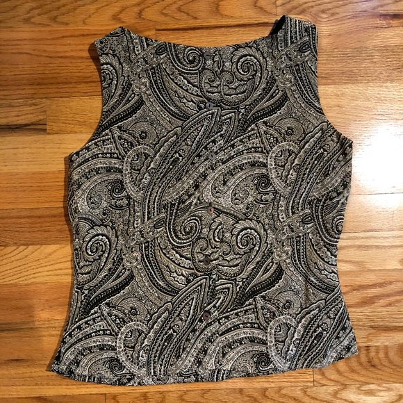 CHARTER CLUB PAISLEY SLEEVELESS TOP BLOUSE 6P - Picture 5 of 7